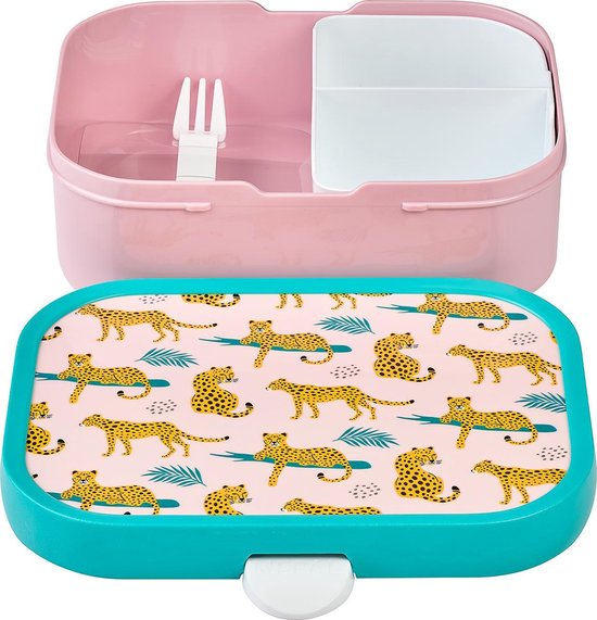 Mepal – Lunch set Campus (pu + lb) – gourde pop-up et lunch box pour enfant – Léopard – bento box – étanche