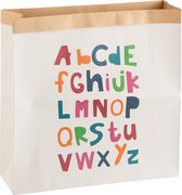J-Line Papieren Zak Alfabet Papier Wit/Mix Large Set van 6 stuks