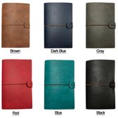 Handmade Leather Travel Journal Licht Blauw / Turqoise