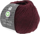 Lana Grossa Cool Wool Big Mélange Gots 50 gram Donkerrood Zwart Nr 219