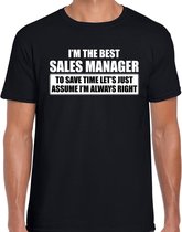 The best sales manager cadeau t-shirt zwart voor heren - Verjaardag/feest kado shirt / outfit M