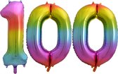 Regenboog cijfer ballon 100.