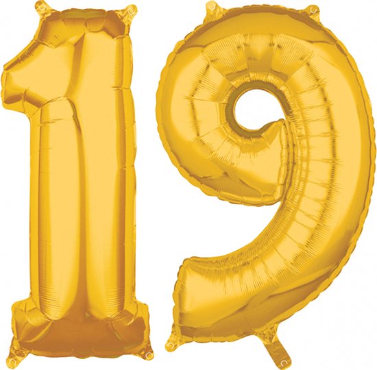Helium cijfer ballonnen goud 19.