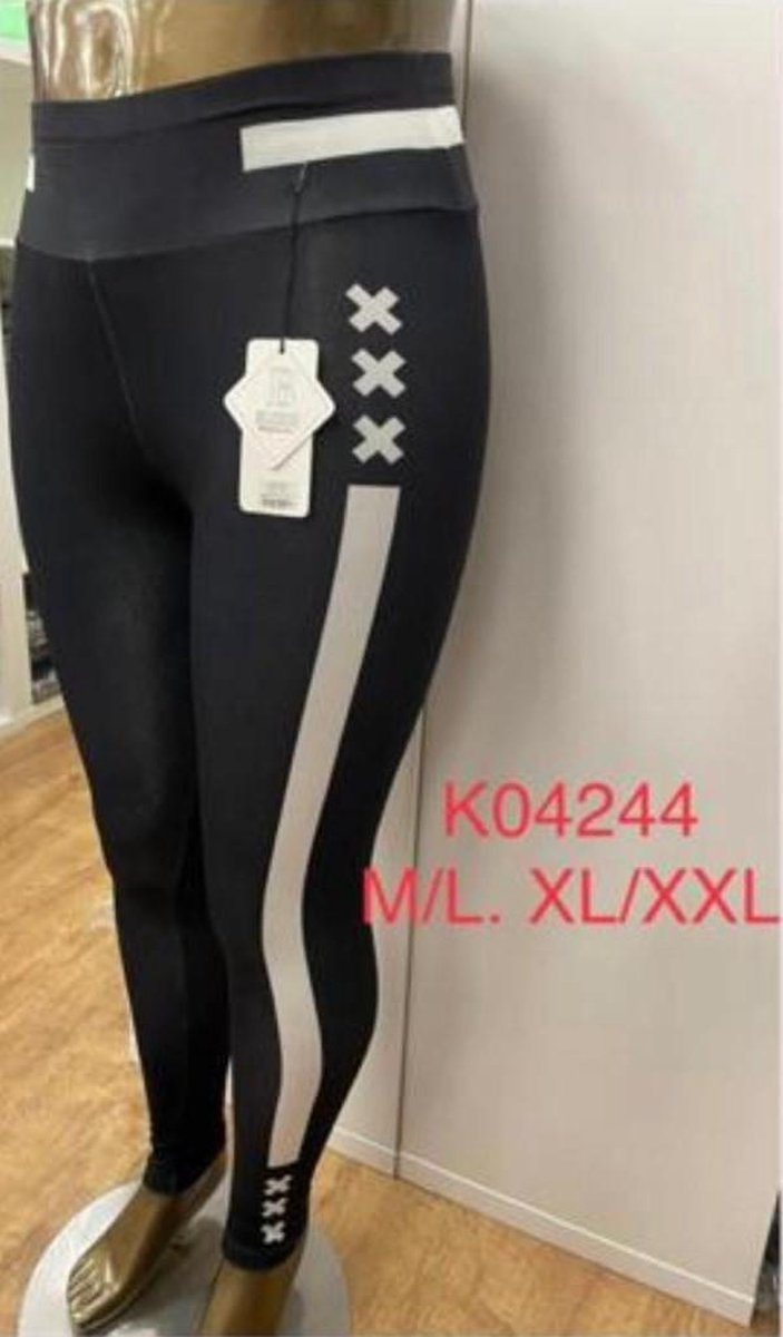 Dames Legging - Sportlegging - High Waist - Zwart/Wit - Maat XL/XXL (244) — afbeelding 3