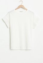 Sissy-Boy - Ecru T-shirt met opengewerkte mouwen