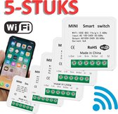 Mini Smart Switch | Slimme WiFi inbouwschakelaar | 16A | 5-stuks