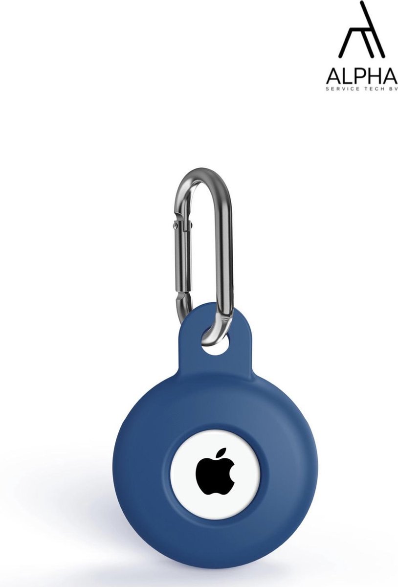 AlphaServiceTech® - Airtag-sleutelhanger - Apple AirTag Hoesje Siliconen - Airtag Case Hoesjes- Airtag hoesje Blauw
