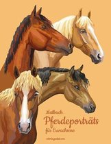 Malbuch Pferdeporträts für Erwachsene