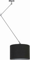 Hanglamp Knik met zwarte kap Ø 40 cm mat-chroom