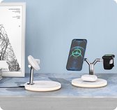 3-in-1 Magsafe Oplaadstation + gratis 18W adapter - Qi Draadloze Oplader voor Apple, iPhone en Android - Wireless Charger - Snellader - iPhone - Airpods - iWatch