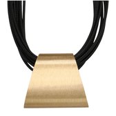 Ketting -zwart -tijgeroog- steen- Charme Bijoux