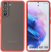 BestCases -  Samsung Galaxy S21 Hoesje - Samsung Galaxy S21 Hard Case Telefoonhoesje - Samsung Galaxy S21 Backcover - Rood