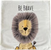 Zody Shop Kussensloop Leeuw Be Brave - 45 x 45 cm  -  Sierkussensloop voor Kinderkamer