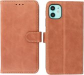 Bestcases - Klassiek Design Echt Lederen Hoesje - Portemonnee Wallet Cases - Book Case Telefoonhoesje - Geschikt voor iPhone 11 - Cognac