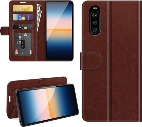 Sony Xperia 10 III hoesje - MobyDefend Wallet Book Case (Sluiting Achterkant) - Bruin - GSM Hoesje - Telefoonhoesje Geschikt Voor Sony Xperia 10 III