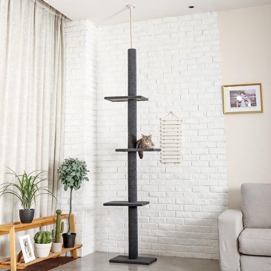 COSTWAY Krabpaal plafondhoog, 236 271 cm, van vloer tot plafond, 5