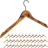 Relaxdays 36 x houten kledinghangers - kleerhangers hout - jashanger - vintage - rok