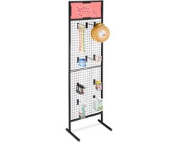winkeldisplay productpresentatie - 10 haken voor blister - staal - 215 x 65,5 x 44,5 cm - zwart
