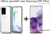 Samsung S20 Ultra Hoesje - Samsung Galaxy S20 Ultra hoesje shock proof case hoes hoesjes cover transparant - Full Cover - 1x Samsung S20 Ultra screenprotector