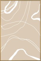 JUNIQE - Poster met kunststof lijst Ghost -30x45 /Bruin & Ivoor