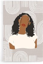 Walljar - Curly Hair - Muurdecoratie - Poster