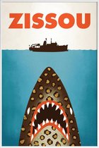 JUNIQE - Poster met kunststof lijst Zissou -13x18 /Blauw & Bruin