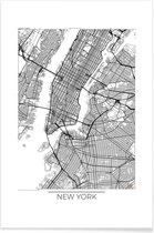 JUNIQE - Poster New York - minimalistische stadskaart -20x30 /Wit &