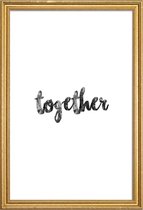 JUNIQE - Poster met houten lijst Together -30x45 /Wit & Zwart