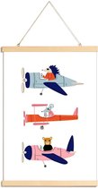 JUNIQE - Posterhanger Aeroplane Race -40x60 /Grijs