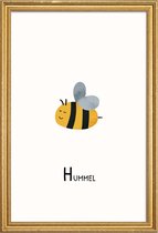 JUNIQE - Poster met houten lijst Hummel -20x30 /Geel & Zwart