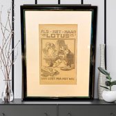 Vintage Advertentie Lotus Chocolade, Dan Lust Mia Het Wel! | Originele Druk Uit 1928 | In Stevige Lijst Met Passe-partout En Glas.