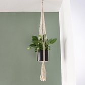 Plantenhanger Macrame - Hangpot - Wanddecoratie - 100% katoen - 110 cm lang - Bohemian decoratie