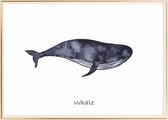 Poster Met Metaal Gouden Lijst - Walvis Poster