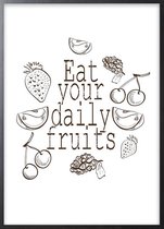 Poster Met Zwarte Lijst - Eet Fruit Poster