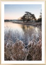 Poster Met Metaal Gouden Lijst - Platteland Meer Poster