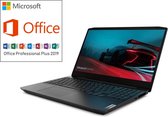 Lenovo IdeaPad Gaming 3 - AMD Ryzen 5 - 8 GB DDR4-SDRAM - 256 GB SSD NVIDIA® GeForce® GTX 1650 - Windows 10 Home - Zwart - incl. Office Professional! (verloopt niet, geen abonnemen