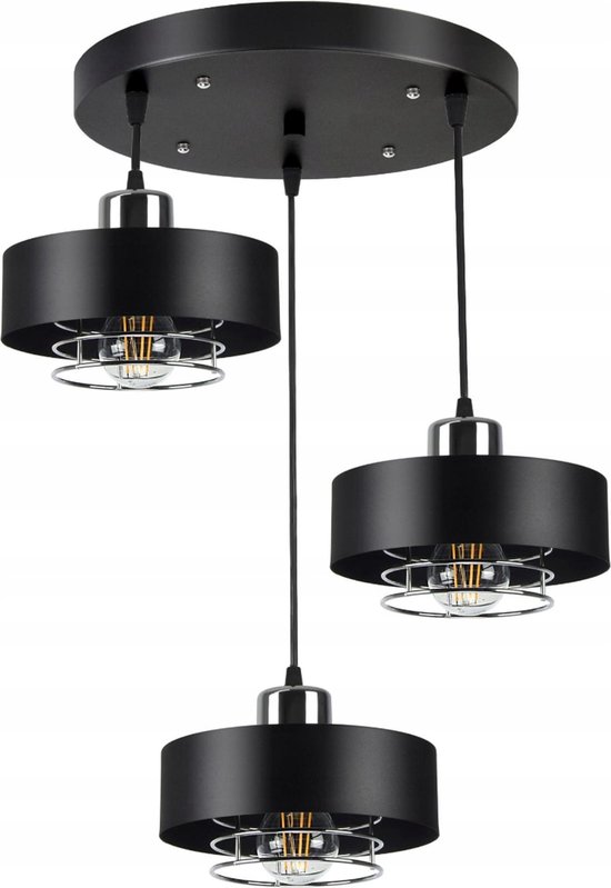 litteken Lastig nicotine Hanglamp- VIGO II zwart- LED lamp- Best Prijs- Gloeilamp GRATIS!- Moderne  stijl-... | bol.com