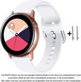Wit Siliconen Bandje voor 22mm Smartwatches van Samsung, LG, Seiko, Asus, Pebble, Huawei, Cookoo, Vostok en Vector – Maat: zie maatfoto – 22 mm white rubber smartwatch strap - Gear