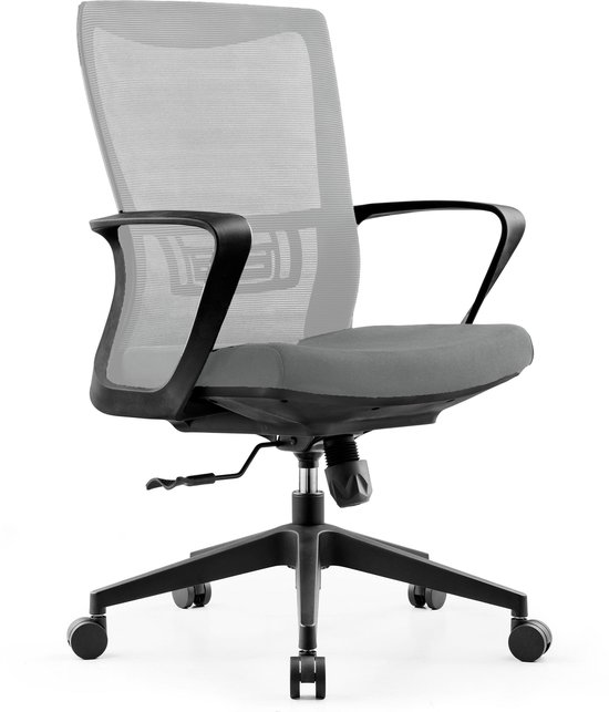 Bureaustoel - kantoorstoel - hoogte verstelbaar - ergonomisch - grijs |  bol.com