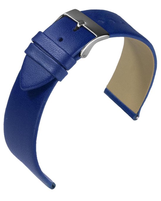 Bracelet montre EULIT - cuir - 14 mm - bleu - boucle métal