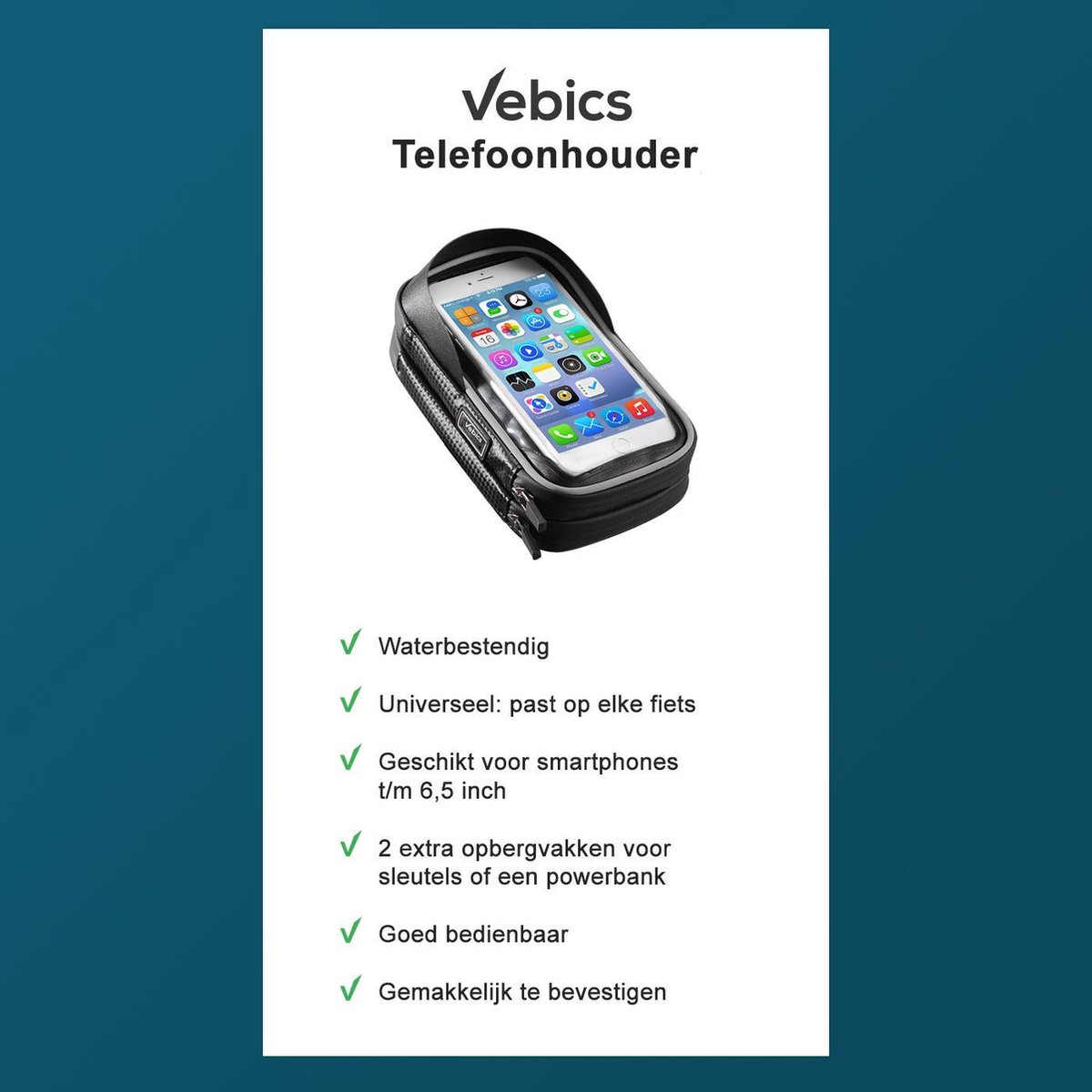 Vebics® - Telefoonhouder Fiets - Universeel - Waterbestendig - Gsm houder  fiets -... | bol.com