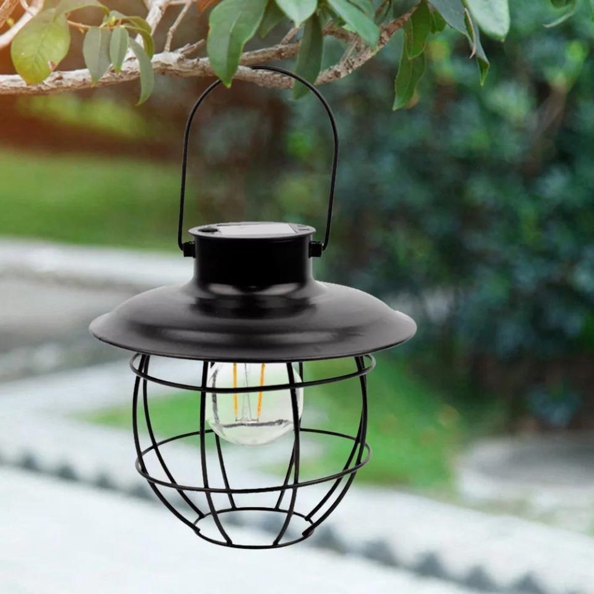 Solar Hanglamp Classic Egg Shaped - Gaat automatisch aan in het donker - Water/Weerbestendig - Solar tuinverlichting op zonne-energie