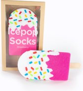 Go Foodsocks - IcePop Sokken (Aardbei) - 2 Paar -  Leuke Sokken - Grappige Cadeaus - Grappige Sokken - Funny Socks