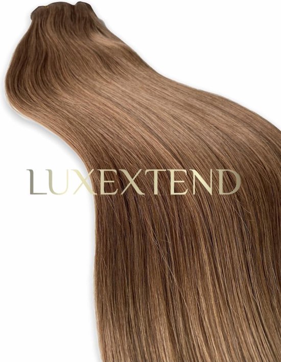 LUXEXTEND Weave Hair Extensions #8 | Human hair Brown | Human Hair Weave |  60 cm - 100... | bol