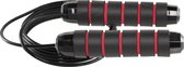 Sport Springtouw antislip handvat met lagers (zwart-rood) 300 cm - 170gr