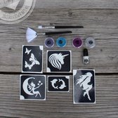 Glitter Tattoo / Glitters / Glitter Tattoo Set / DIY Set / Glitterlijm / Unicorn / Vlinders / Dolfijn / Feestpakket