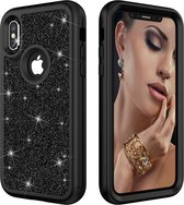 Luxe Glitter Shock Proof Hard Case Cover Bumper Hoesje Voor Apple iPhone XS Max (6.5 Inch) - 3-In-1 Heavy Duty Telefoonhoesje Met Optimale  Bescherming - Beschermhoes Met Hardcover Back & Fro