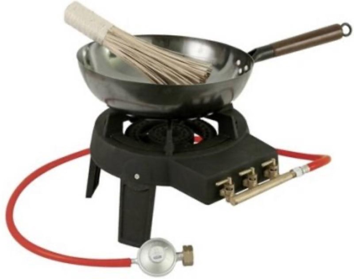 Grill Guru Easy Asia complete outside burner kit met wok