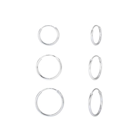 zilver set oorringen 12mm 14mm 16mm | ear hoops set | Zilverana | Sterling 925 Silver