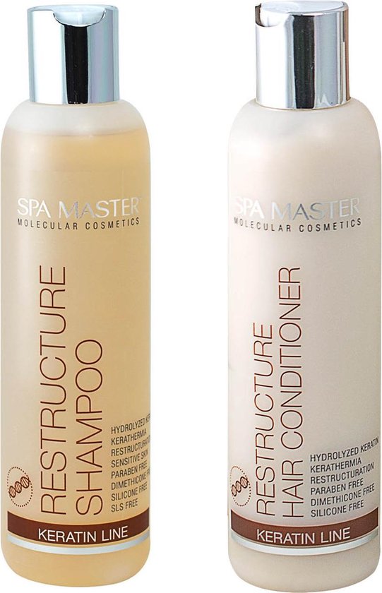Spa Master Keratine Shampoo & Conditioner Voordeelset - Keratinebehandeling voor Beschadigd Haar - 2 x 200ML